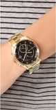 Buy Shop Michael Kors Blair Quartz Black Dial Gold Steel Strap Watch For Women - MK6497 USA Online
