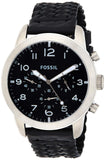 Buy Shop Fossil Pilot 54 Chronograph Black Dial Black Leather Strap Watch for Men - FS5181 USA Online