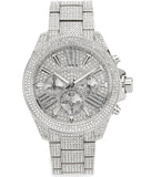 Buy Shop Michael Kors Wren Chronograph Crystals Silver Dial Silver Steel Strap Watch For Women - MK6317 USA Online