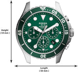 Buy Shop Fossil FB-03 Chronograph Green Dial Silver Steel Strap Watch for Men - FS5726 USA Online