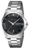 Gucci G Timeless Black Dial Silver Steel Strap Unisex Watch - YA126457