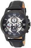 Buy Shop Fossil Grant Automatic Black Dial Black Leather Strap Watch for Men - ME3028 USA Online