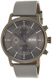 Buy Shop Hugo Boss Architectural Grey Dial Grey Leather Strap Watch for Men - 1513570 USA Online