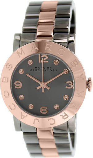 Buy Shop Marc Jacobs Amy Grey Dial Two Tone Steel Strap Watch for Women - MBM3195 USA Online