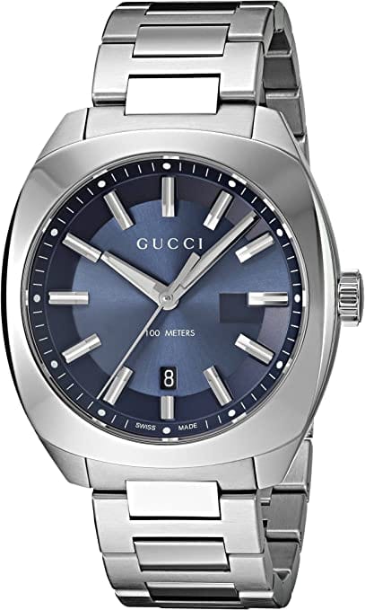 Buy Shop Gucci GG2570 Quartz Blue Dial Silver Steel Strap Watch For Men - YA142303 USA Online