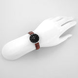 Buy Shop Daniel Wellington Classic Petite St Mawes Black Dial Brown Leather Strap Watch For Women - DW00100237 USA Online