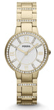 Buy Shop Fossil Virginia White Dial Gold Steel Strap Watch for Women - ES3283 USA Online