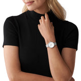 Buy Shop Michael Kors Pyper Quartz Mother of Pearl White Dial Silver Mesh Strap Watch For Women - MK4618 USA Online