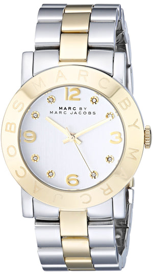 Buy Shop Marc Jacobs Amy Silver Dial Two Tone Steel Strap Watch for Women - MBM3139 USA Online