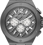 Michael Kors Lennox Chronograph Quartz Grey Dial Grey Steel Strap Watch For Men - MK9102