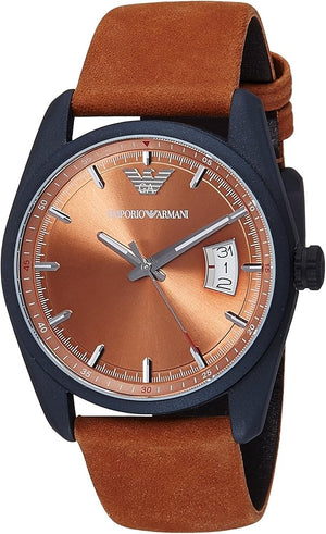 Buy Shop Emporio Armani Sportivo Analog Brown Dial Brown Leather Strap Watch For Men - AR6080 USA Online