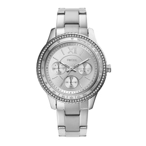Buy Shop Fossil Stella Sport Multifunction Silver Dial Silver Steel Strap Watch for Women - ES5108 USA Online