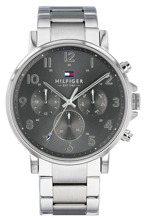Buy Shop Tommy Hilfiger Chronograph Grey Dial Silver Steel Strap Watch for Men - 1710382 USA Online