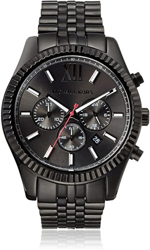 Buy Shop Michael Kors Lexington Chronograph Black Dial Black Steel Strap Watch for Men - MK8320 USA Online