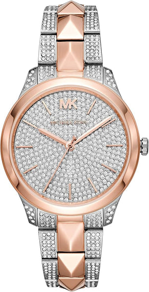 Buy Shop Michael Kors Runway Mercer Crystals Silver Dial Two Tone Steel Strap Watch For Women - MK6716 USA Online
