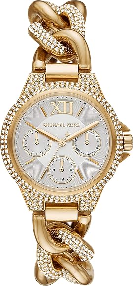 Buy Shop Michael Kors Camille Chronograph Silver Dial Gold Steel Strap Watch for Women - MK6842 USA Online