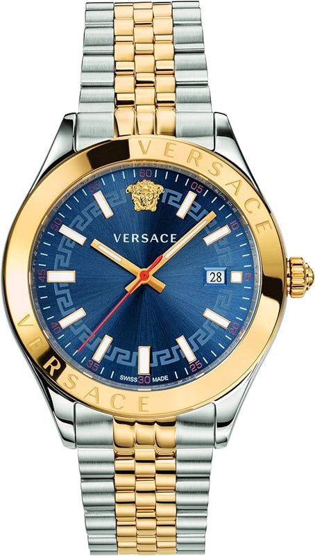 Buy Shop Versace Hellenyium Quartz Blue Dial Two Tone Steel Strap Watch for Men - VEVK00520 USA Online