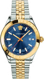 Buy Shop Versace Hellenyium Quartz Blue Dial Two Tone Steel Strap Watch for Men - VEVK00520 USA Online