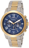 Buy Shop Fossil Grant Chronograph Blue Dial Two Tone Steel Strap Watch for Men - FS5024 USA Online