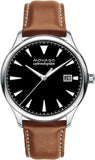 Buy Shop Movado Heritage Calendoplan Black Dial Brown Leather Strap Watch for Men - 3650001 USA Online