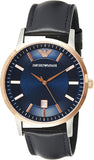 Buy Shop Emporio Armani Renato Analog Blue Dial Blue Leather Strap Watch For Men - AR11188 USA Online