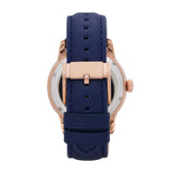 Fossil Townsman Twist Skeleton Blue Dial Blue Leather Strap Watch for Men -  ME1138