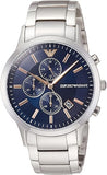 Buy Shop Emporio Armani Renato Chronograph Blue Dial Silver Steel Strap Watch For Men - AR11458 USA Online