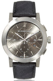 Burberry The City Grey Dial Black Leather Strap Watch for Men - BU9362