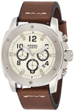 Buy Shop Fossil Modern Machine White Dial Brown Leather Strap Watch for Men - FS4929 USA Online