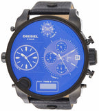 Buy Shop Diesel Big Daddy Blue Dial Black Leather Strap Watch For Men - DZ7127 USA Online