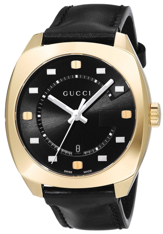 Buy Shop Gucci GG2570 Black Dial Black Leather Strap Watch For Men - YA142310 USA Online