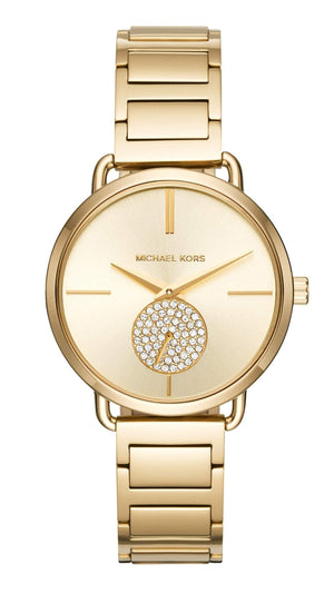 Buy Shop Michael Kors Portia Gold Dial Gold Steel Strap Watch for Women - MK3639 USA Online