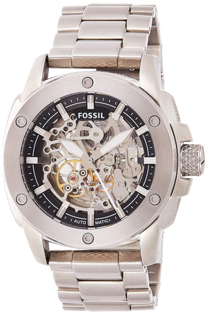 Buy Shop Fossil Modern Machine Automatic Silver Dial Silver Steel Strap Watch for Men - ME3081 USA Online
