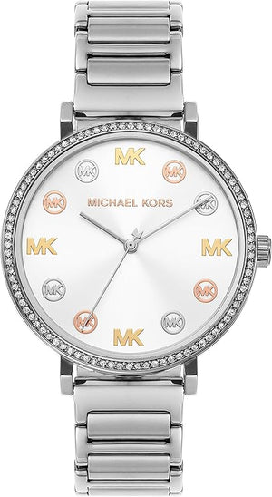 Buy Shop Michael Kors Addyson Quartz Silver Dial Silver Steel Strap Watch for Women - MK7417 USA Online