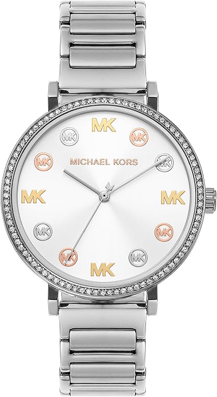 Buy Shop Michael Kors Addyson Quartz Silver Dial Silver Steel Strap Watch for Women - MK7417 USA Online