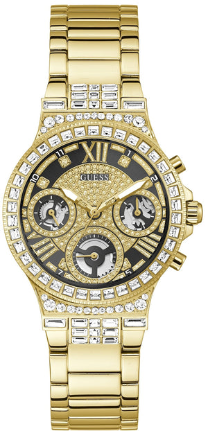 Buy Shop Guess Moonlight Diamonds Gold Dial Gold Steel Strap Watch for Women - GW0320L5 USA Online