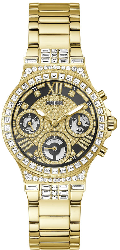 Buy Shop Guess Moonlight Diamonds Gold Dial Gold Steel Strap Watch for Women - GW0320L5 USA Online