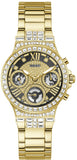 Buy Shop Guess Moonlight Diamonds Gold Dial Gold Steel Strap Watch for Women - GW0320L5 USA Online