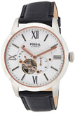 Buy Shop Fossil Townsman Automatic White Dial Black Leather Strap Watch for Men - ME3104 USA Online