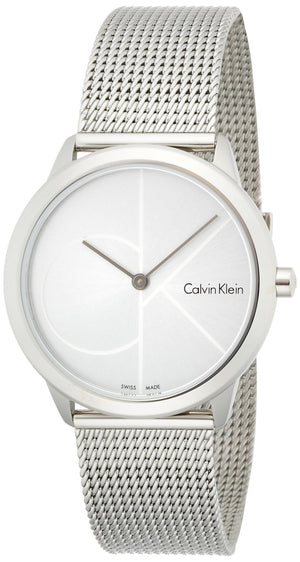 Buy Shop Calvin Klein Minimal Silver Dial Silver Mesh Bracelet Watch for Women - K3M2212Z USA Online