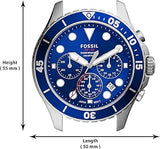 Buy Shop Fossil FB-03 Chronograph Blue Dial Silver Steel Strap Watch for Men - FS5724 USA Online