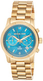 Buy Shop Michael Kors Runway Hunger Stop100 Series Blue Dial Gold Steel Strap Watch for Women - MK5815 USA Online