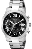 Buy Shop Guess Atlas Chronograph Black Dial Silver Steel Strap Watch For Men - W0668G3 USA Online