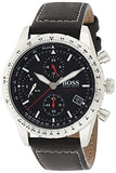 Buy Shop Hugo Boss Aero Chronograph Black Dial Black Leather Strap Watch for Men - 1513770 USA Online
