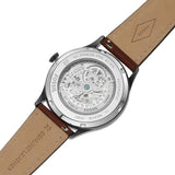 Buy Shop Fossil Forrester Automatic Skeleton Grey Dial Brown Leather Strap Watch for Men - ME3178 USA Online