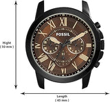 Buy Shop Fossil Grant Chronograph Brown Dial Brown Leather Strap Watch for Men - FS5088 USA Online
