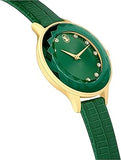 Buy Shop Swarovski Octea Nova Crystals Green Dial Green Leather Strap Watch for Women - 5650005 USA Online