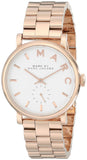 Marc Jacobs Baker White Dial Rose Gold Steel Strap Watch for Women - MBM3244