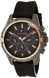 Buy Shop Tommy Hilfiger Mason Black Dial Black Rubber Strap Watch for Men - 1791792 USA Online