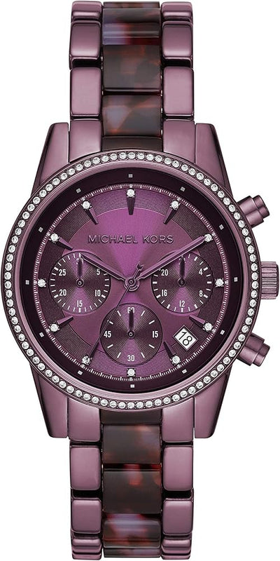 Buy Shop Michael Kors Ritz Chronograph Purple Dial Purple Steel Strap Watch For Women - MK6720 USA Online